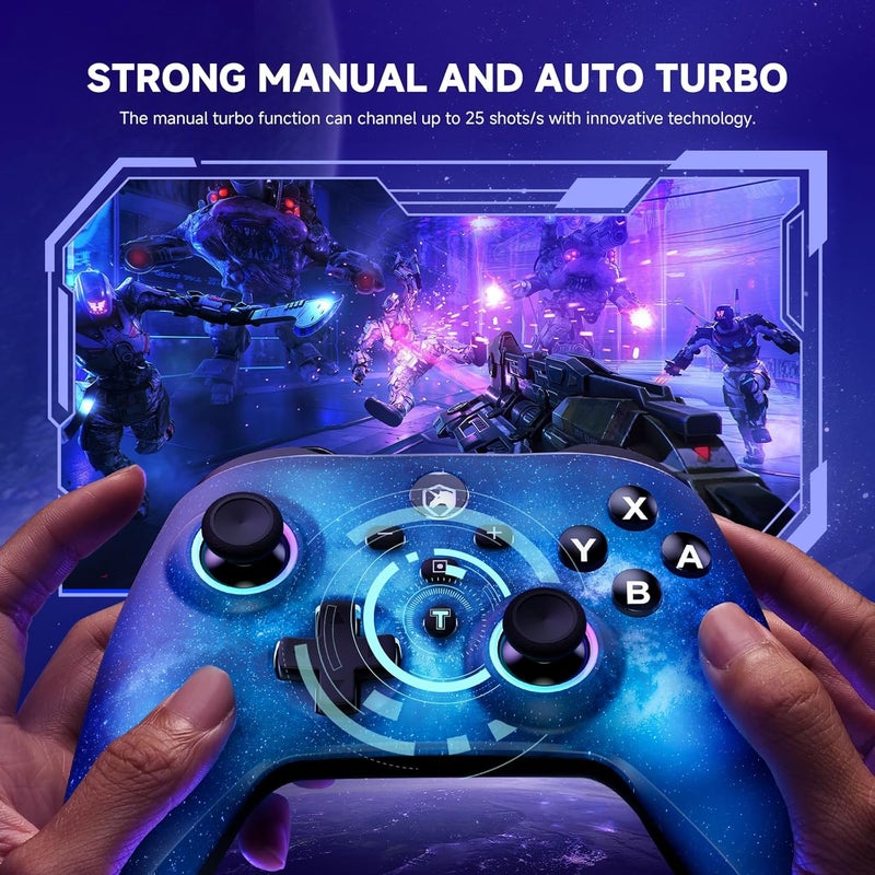 ECHTPower Store وحدة تحكم Switch 2، وحدة تحكم لاسلكية 2025 مع RGB/ماكرو/تحويل/تيربو/اهتزاز، وحدة تحكم بلوتوث بسعة 1000 مللي أمبير متوافقة مع Switch/Switch 2/PC/أندرويد/iOS - Image 4